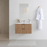 ONE BOX AMELIA WOOD 80 FSC + CERAMIC BASIN 80 + MIRROR 71x44 / ONE BOX AMELIA BOIS 80 FSC + VASQUE CERAMIQUE 80 + MIROIR 71x44