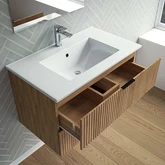 ONE BOX AMELIA WOOD 80 FSC + CERAMIC BASIN 80 + MIRROR 71x44 / ONE BOX AMELIA BOIS 80 FSC + VASQUE CERAMIQUE 80 + MIROIR 71x44