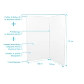 PACK 2 PANNEAUX MURAUX ALUCOLORS BLANC 120×210 CM + PROFILES FINITION ET ANGLE CHROME