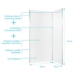 PACK 2 PANNEAUX MURAUX ALUCOLORS BLANC 80+100x210 CM + PROFILÉS FINITION ET ANGLE CHROME