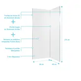 PACK 2 PANNEAUX MURAUX ALUCOLORS BLANC 80x210 CM + PROFILÉS FINITION ET ANGLE CHROME