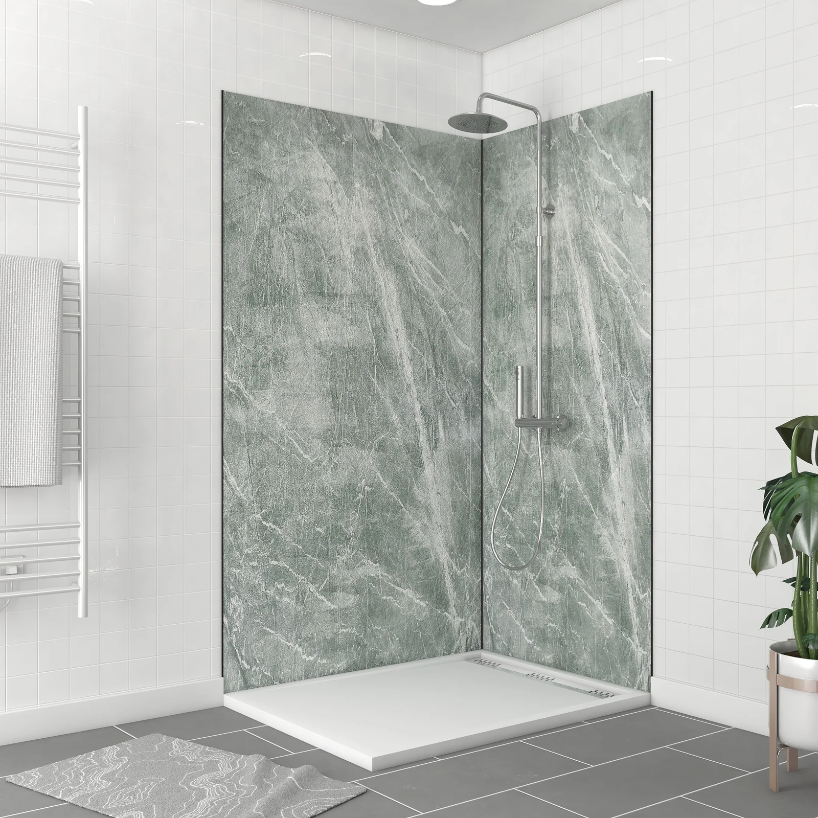 Pack 2 Panneaux muraux Artic Green 120+90x210cm + Profiles finition et angle noir - ICE GREEN 120 Pack 2 Panneaux muraux Artic Green 120+90x210cm + Profiles finition et angle noir - ICE GREEN 120