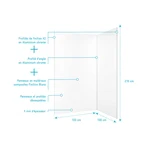 Pack 2 Panneaux Muraux en Aluminium Blanc 100+120x210 cm + Profilés Finition et Angle Chrome