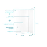 Pack 2 Panneaux Muraux en Aluminium Blanc 80+120x210 cm + Profilés Finition et Angle Chrome