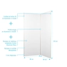 Pack 2 Panneaux Muraux en Aluminium Blanc 90x210 cm + Profilés Finition et Angle Or Doré Brossé