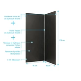 PACK 2 PANNEAUX MURAUX HOMESTONE ARDOISE 90×210 CM + PROFILÉS FINITION ET ANGLE CHROME