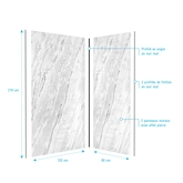 Pack 2 Panneaux muraux Ice Lunar 120+90x210cm + Profiles finition et angle noir - ICE LUNAR 120