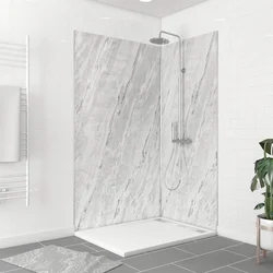 Pack 2 Panneaux muraux Ice Lunar 120+90x210cm + Profiles finition et angle chrome - ICE LUNAR 120