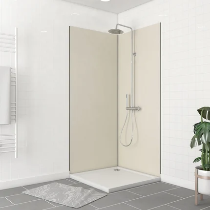 Pack 2 Panneaux muraux Ivoire 90x210cm + Profiles finition et angle noir - WALL'IT
