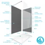 Pack 2 panneaux muraux + receveur + paroi en verre trempé BANDE DEPOLIE + barre de fixation 