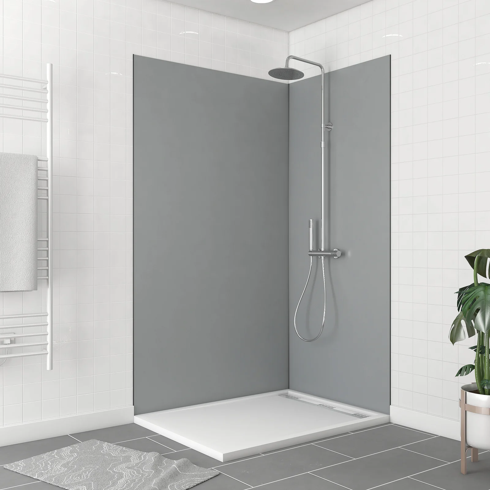 Pack 2 Panneaux muraux Silver 120+90x210cm + Profiles finition et angle noir - WALL'IT Pack 2 Panneaux muraux Silver 120+90x210cm + Profiles finition et angle noir - WALL'IT