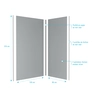 Pack 2 Panneaux muraux Silver 120+90x210cm + Profiles finition et angle noir - WALL'IT