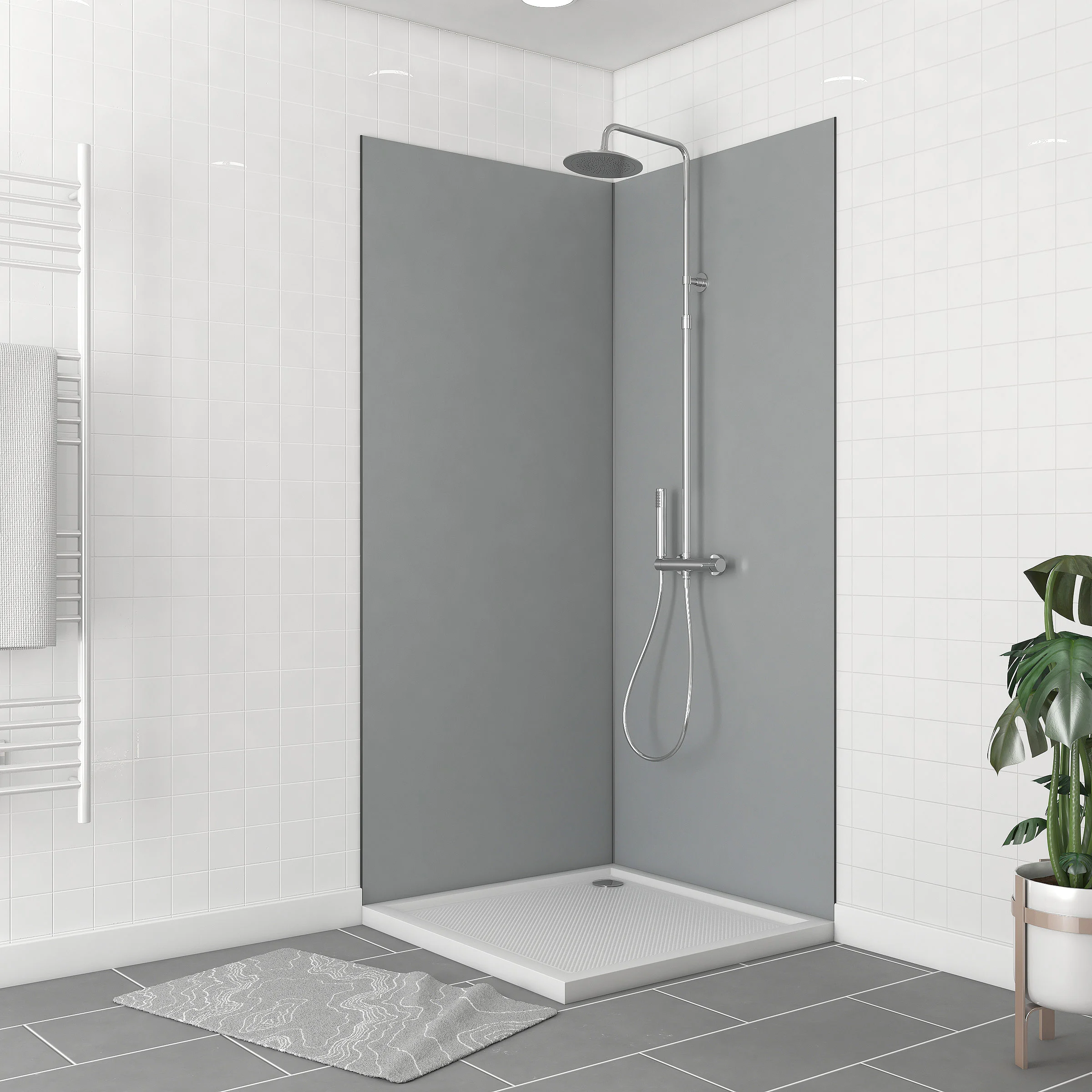 Pack 2 Panneaux muraux Silvere 90x210cm + Profiles finition et angle noir - WALL'IT