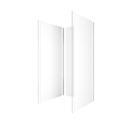Pack 3 Panneaux Muraux en Aluminium Blanc de 90x210 cm avec Profilés de Finitions et d'Angles Chrome
