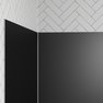 Pack 3 Panneaux Muraux en Aluminium Gris 90/120/90 x 210cm avec Profilés Finitions et Angles Chrome