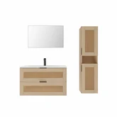 PACK AMBROISE 60 + VASQUE CERAMIQUE BLANCHE 60 + MIROIR 51X44 + COLONNE AMBROISE 120