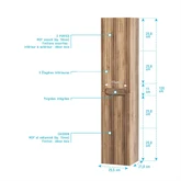 PACK EMILE 80 BOIS 2 TIROIRS + PLAN DE TRAVAIL BOIS + VASQUE RONDE BLANCHE MATE �35.5 + COLONNE EMILIEN BOIS FSC