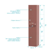 PACK EMILE 80 TERRACOTTA 2 TIROIRS + PLAN DE TRAVAIL TERRACOTTA + VASQUE RONDE BLANCHE MATE �35.5 + COLONNE EMILIEN TERRACOTTA FSC