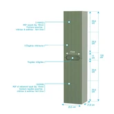 PACK EMILE 80 VERT OLIVE 2 TIROIRS + PLAN DE TRAVAIL VERT OLIVE + VASQUE RONDE BLANCHE MATE �35.5 + COLONNE EMILIEN VERT OLIVE FSC