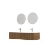 PACK FUJI CAISSON 120 + VASQUE 120 BLANC MAT + 2 MIROIRS START LED CIRCLE 50