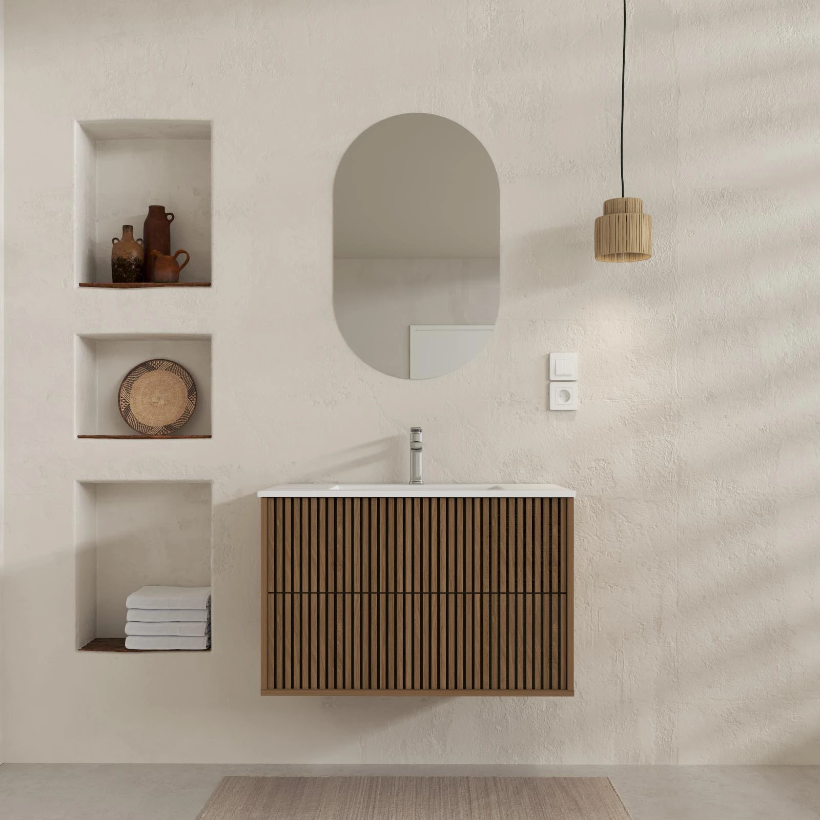 PACK FUJI CAISSON 60 + VASQUE 60 BLANC MAT + MIROIR COCOON 50x80 PACK FUJI CAISSON 60 + VASQUE 60 BLANC MAT + MIROIR COCOON 50x80