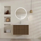 PACK FUJI CAISSON 80 + VASQUE 80 BLANC MAT + MIROIR START LED CIRCLE 70