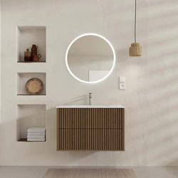 PACK FUJI CAISSON 80 + VASQUE 80 BLANC MAT + MIROIR START LED CIRCLE 70