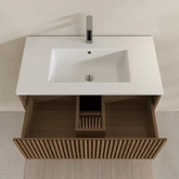 PACK FUJI CAISSON 80 + VASQUE 80 BLANC MAT + MIROIR COCOON 50x80