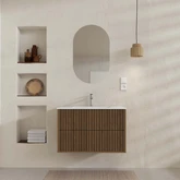 PACK FUJI CAISSON 80 + VASQUE 80 BLANC MAT + MIROIR COCOON 50x80