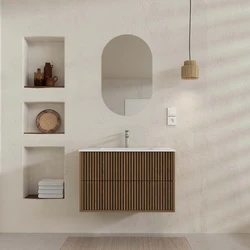 PACK FUJI CAISSON 80 + VASQUE 80 BLANC MAT + MIROIR COCOON 50x80