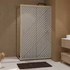 PACK JAPANDI PORTE COULISSANTE 120X200 MOTIF DROIT + FACTORY WOOD RETOUR 80x200