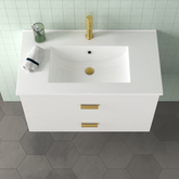 PACK LIFT BLANC POIGNEES GOLD + VASQUE CERAMIQUE 80 + MIROIR 77x55