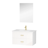 PACK LIFT BLANC POIGNEES GOLD + VASQUE CERAMIQUE 80 + MIROIR 77x55