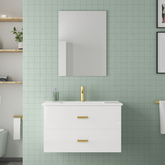 PACK LIFT BLANC POIGNEES GOLD + VASQUE CERAMIQUE 80 + MIROIR 77x55