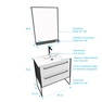 Pack meuble de salle de bain 80x50 cm - 2 tiroirs blanc - vasque blanche + miroir noir mat 