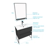 Pack Meuble de salle de bain 80x50 cm NOIR MAT - 2 tiroirs Noir mat - vasque blanche + miroir