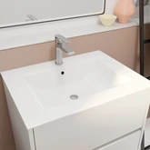 Pack Meuble Salle de Bains 60 cm Blanc, 2 tiroirs avec Vasque Céramique - XENOS