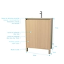 Pack Meuble Salle de Bains 60 cm Chêne Clair, 2 portes avec Vasque Céramique - XENOS