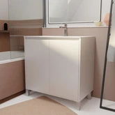 Pack Meuble Salle de Bains 80 cm Blanc, 2 portes avec Vasque C