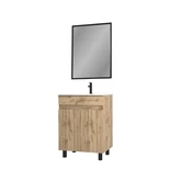 Pack Meuble SDB 60cm sur pieds 2 portes Chene_Vasque blanche + Miroir - TIMBER 60_Pack03