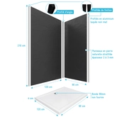 PACK PANNEAUX MURAUX ARDOISE NOIR en composite + profile d'angle finition CHROME + receveur a poser