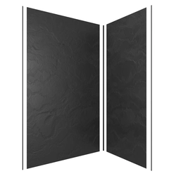 Pack panneaux muraux ardoise noir en composite - profile d'angle et finition anodise brillant