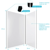 PACK PANNEAUX MURAUX BLANC en aluminium avec profile d'angle et de finition NOIR MAT -  90x120cm