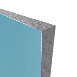 PACK PANNEAUX MURAUX BLEU en aluminium avec profile d'angle et finition ANODISE BRILLANT - 90 x 90cm