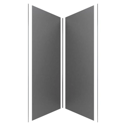 PACK PANNEAUX MURAUX GRIS en aluminium avec profile d'angle et finition ANODISE BRILLANT - 90 x 90cm
