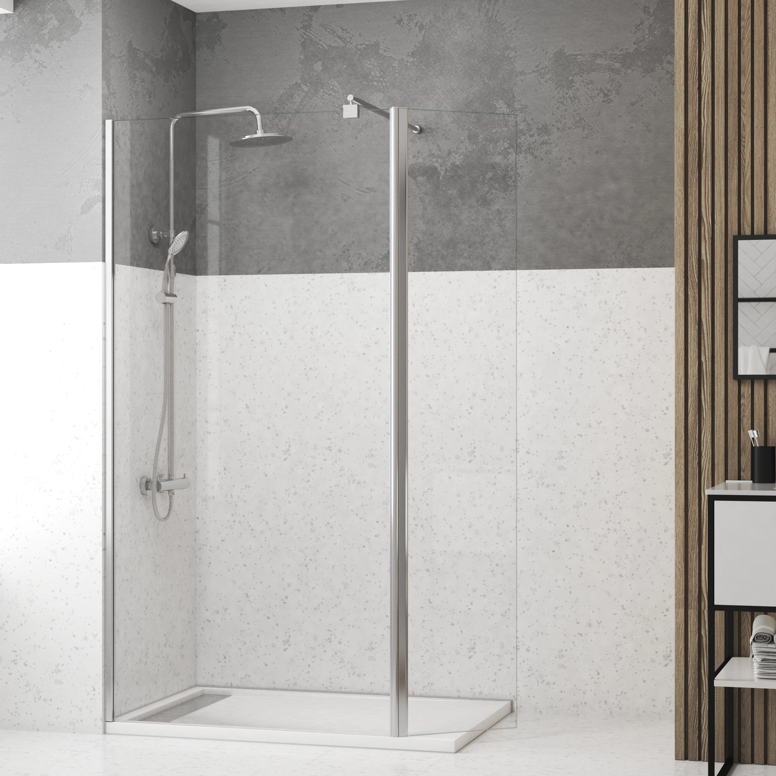 PACK PARMA 2 100 TRANSPARENT + BARRE EXTENSIBLE DE 70 A 100cm CHROME + PARMA 2 40 PIVOT TRANSPARENT PACK PARMA 2 100 TRANSPARENT + BARRE EXTENSIBLE DE 70 A 100cm CHROME + PARMA 2 40 PIVOT TRANSPARENT