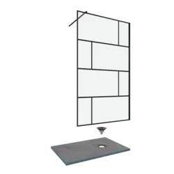 Pack Paroi de douche 100x195 cm + RECEVEUR A CARRELER DECOUPABLE 90X140 - BONDE HORIZONATLE