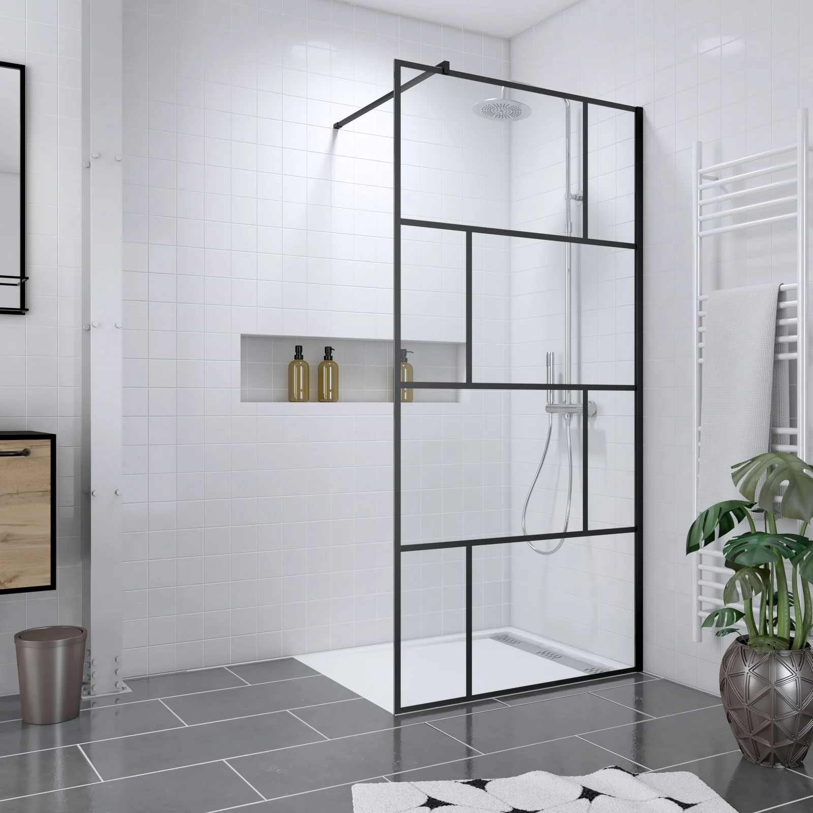 Pack Paroi de douche 100x195 cm + RECEVEUR EN ACRYLIQUE BLANC EFFET PIERRE 100X80 Pack Paroi de douche 100x195 cm + RECEVEUR EN ACRYLIQUE BLANC EFFET PIERRE 100X80