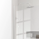 Pack Paroi de Douche 100x200 cm + Barre de fixation extensible - Verre 8mm - Finition Chrome