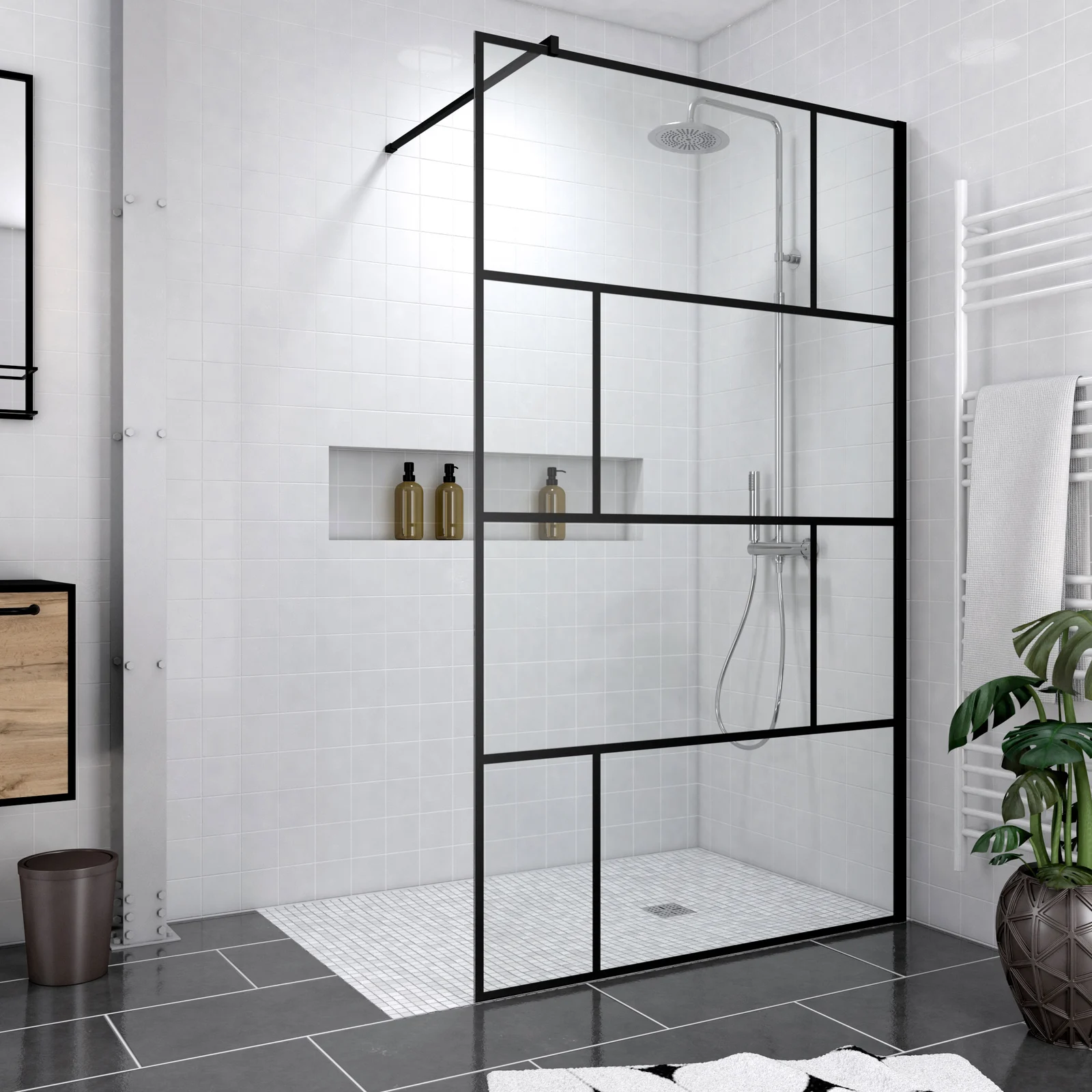 Pack Paroi de douche 120x195 cm + RECEVEUR DE DOUCHE A CARRELER 90x140 RECOUPABLE Pack Paroi de douche 120x195 cm + RECEVEUR DE DOUCHE A CARRELER 90x140 RECOUPABLE